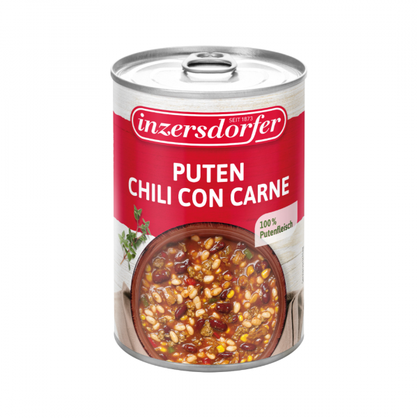 Inzersdorfer Puten Chili con Carne, 400 Gramm Dose